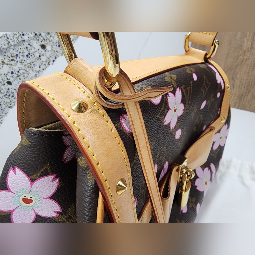 LOUIS VUITTON 2003 Cherry Blossom Sac Retro PM Takashi Murakami Handbag M92012 - Picture 9 of 16